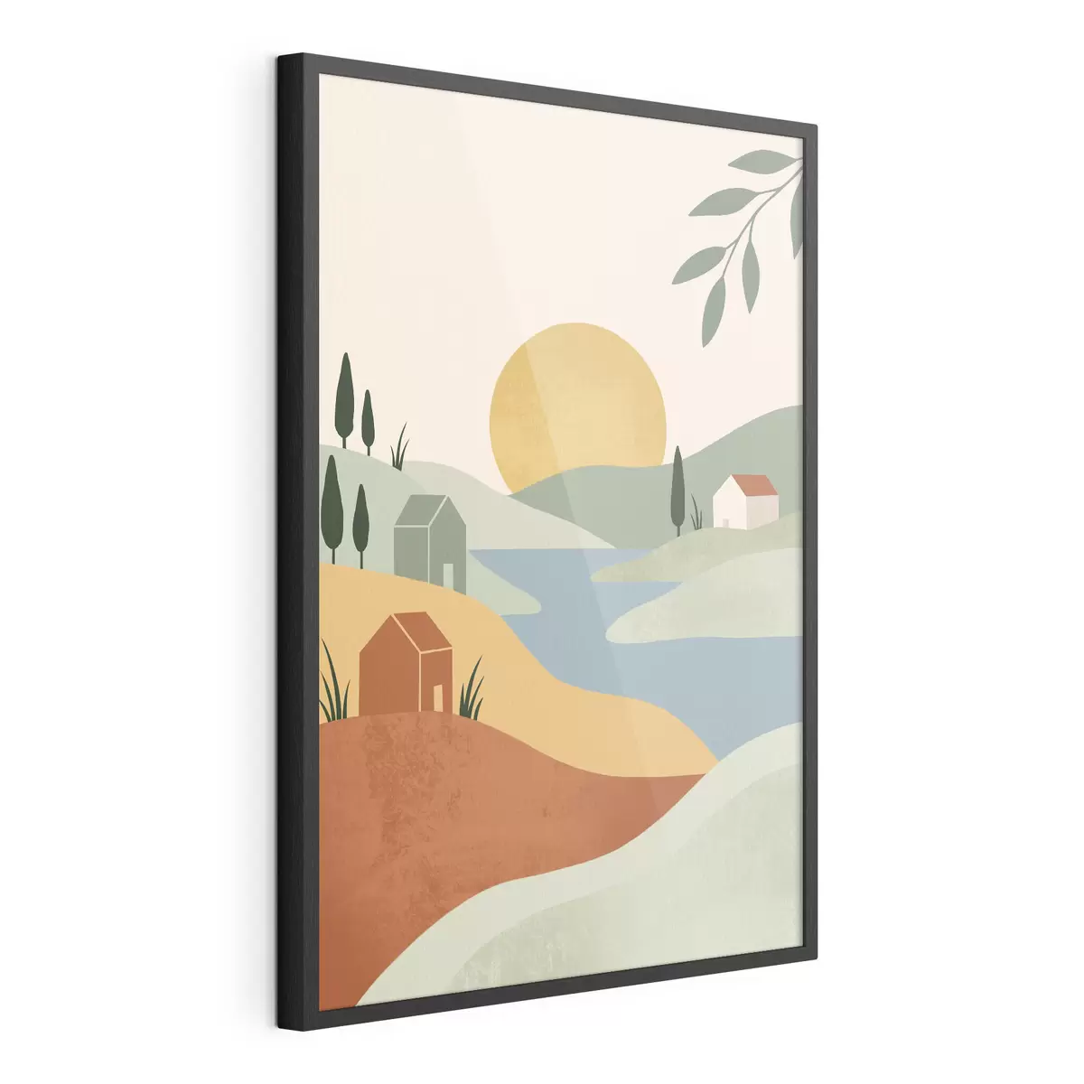 Poster Rustig landschap met zachte kleuren f50729