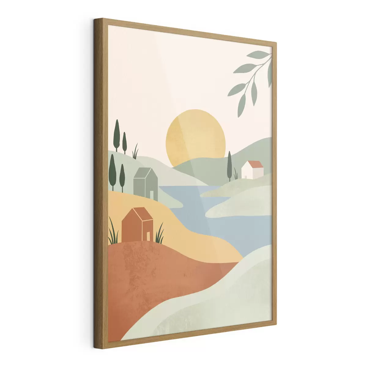 Poster Rustig landschap met zachte kleuren f50729