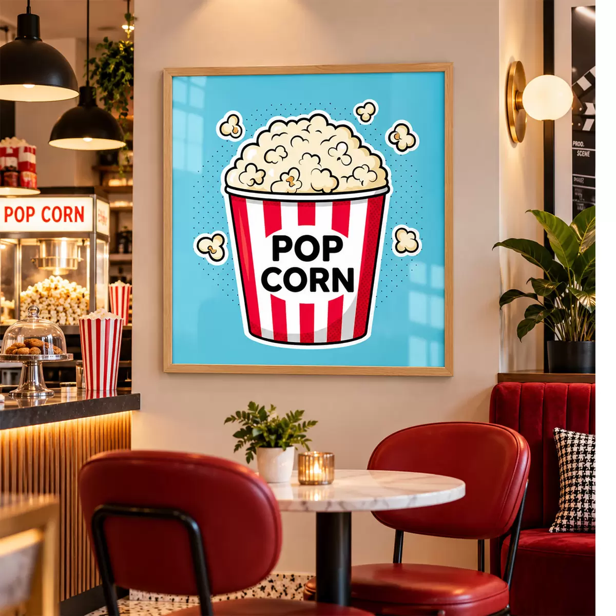 Affiche L'heure du goûter avec du délicieux pop-corn f50791