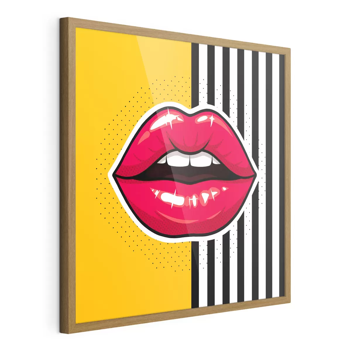Poster Opvallende lippen tegen een levendige achtergrond f50790