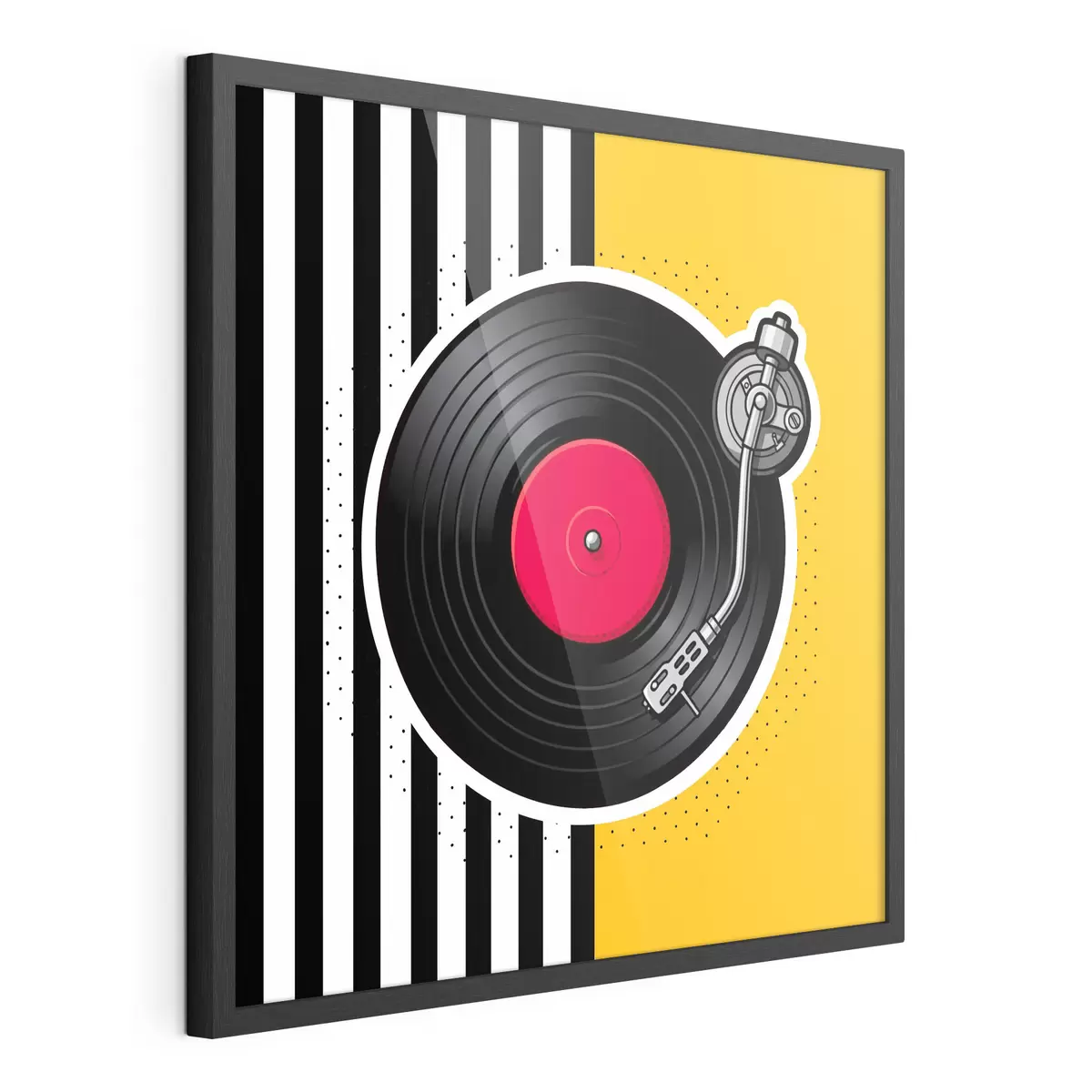 Poster Stijlvolle platenspeler in levendige kleuren f50789