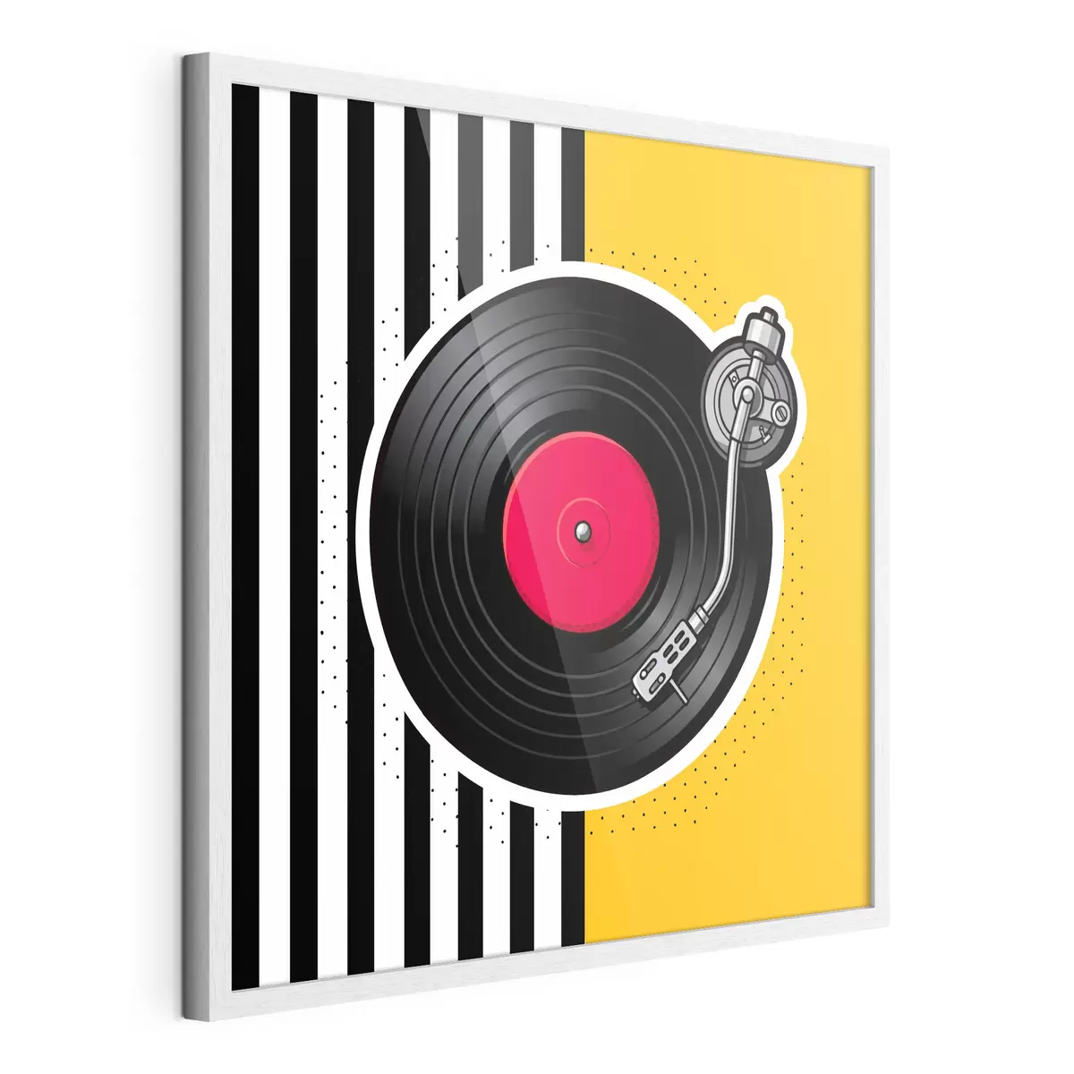 Poster Stijlvolle platenspeler in levendige kleuren f50789