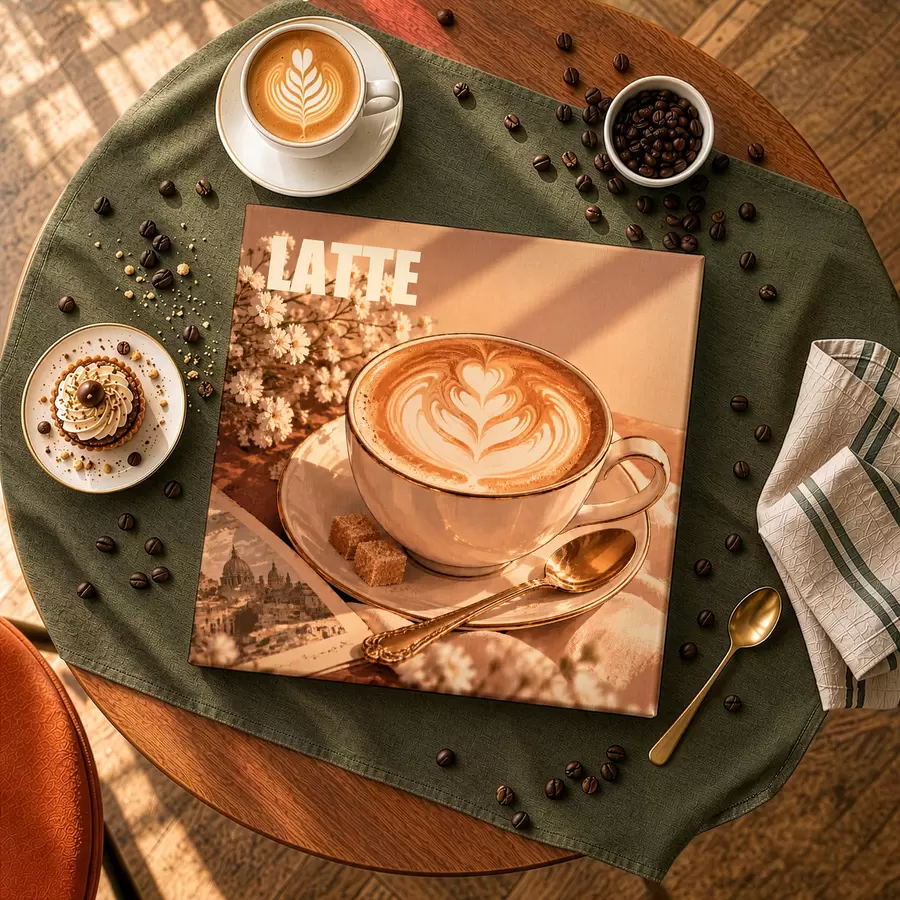  Peintures Le plaisir parfait d'un café le matin s50873