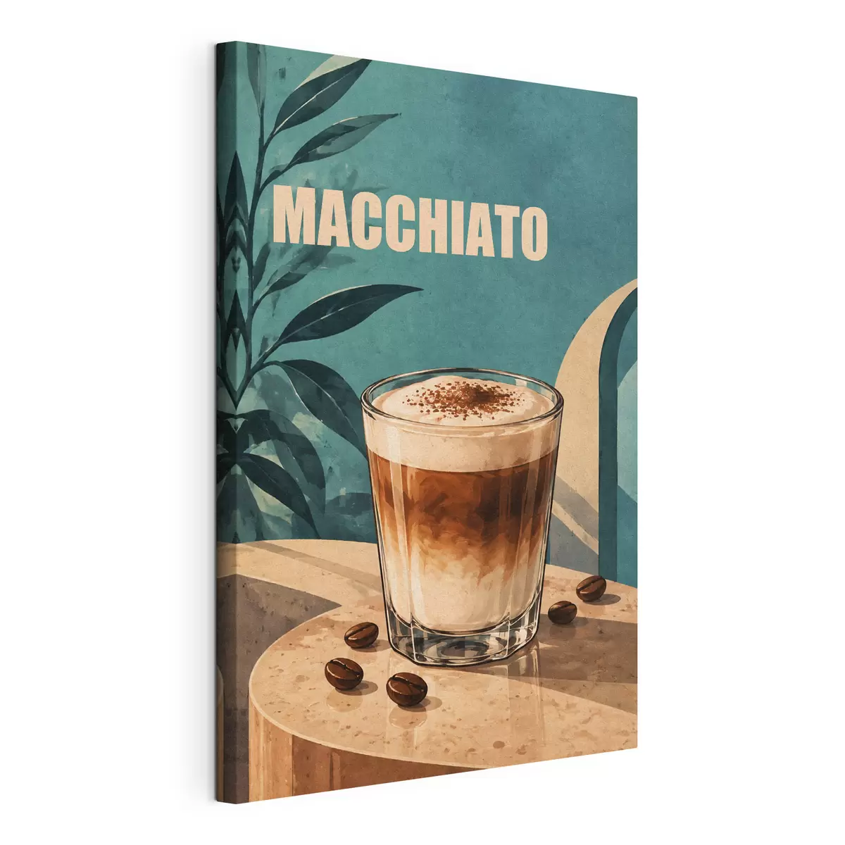  Peintures Un délicieux macchiato par une journée ensoleillée s50875