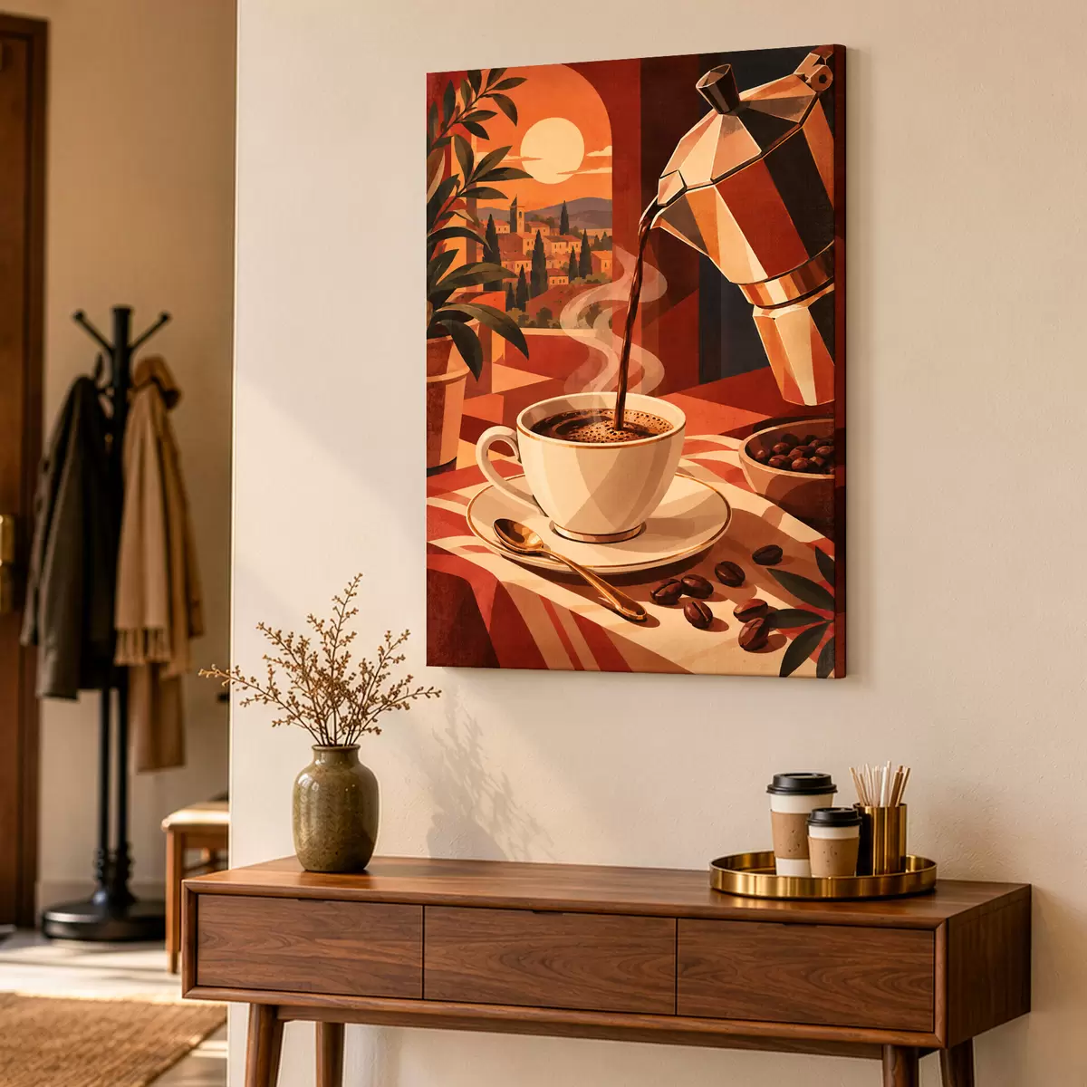 Peintures Un café bien chaud dans un cadre chaleureux s50877
