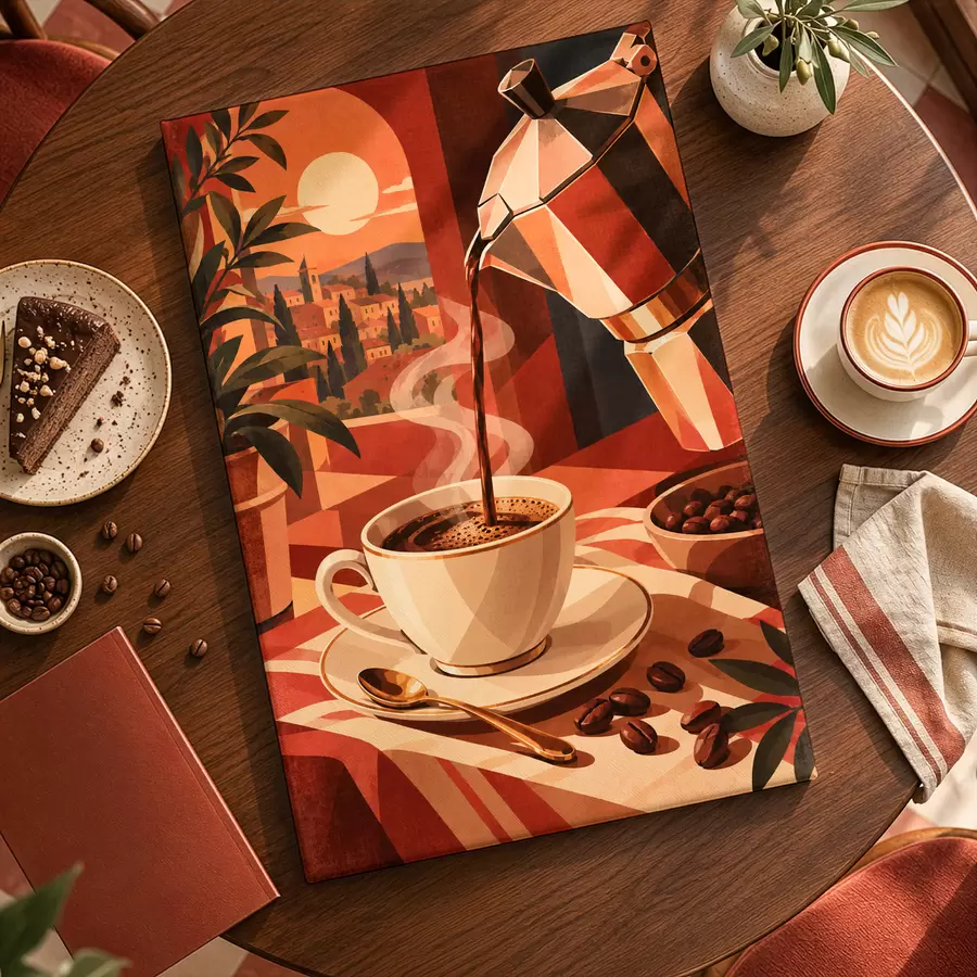  Peintures Un café bien chaud dans un cadre chaleureux s50877