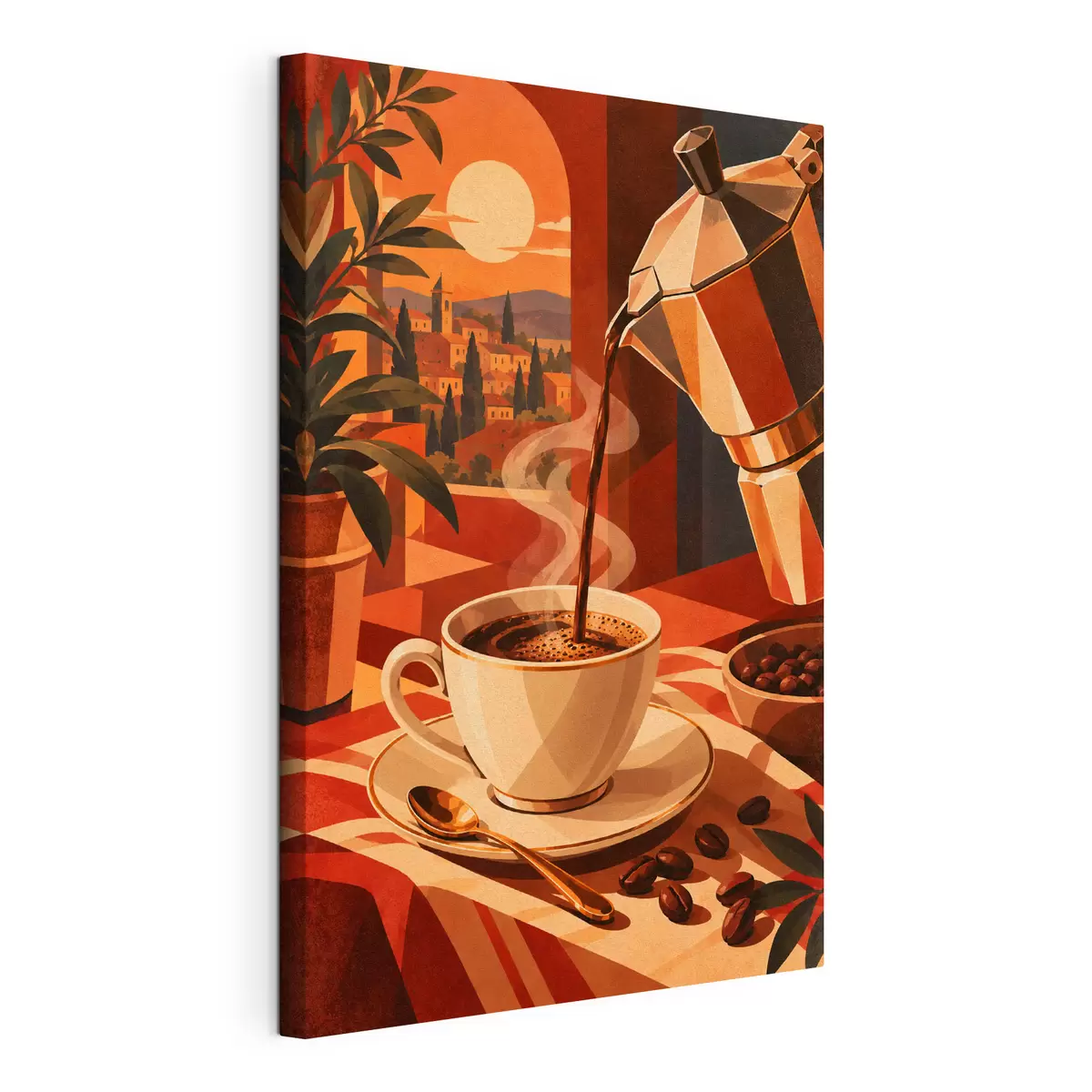  Peintures Un café bien chaud dans un cadre chaleureux s50877