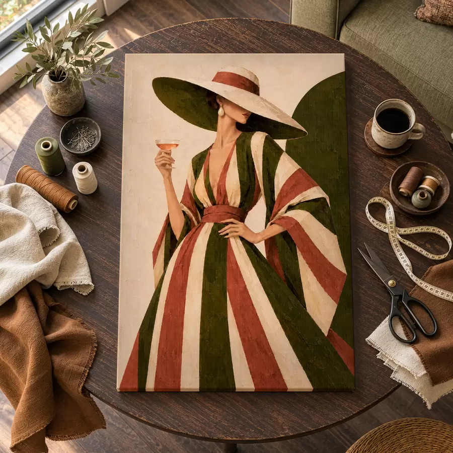  Peintures Une élégance chic accompagnée d'une boisson raffinée s50880