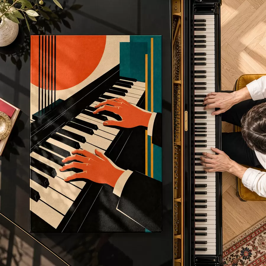  Peintures Des mains qui dansent sur les touches du piano s50922