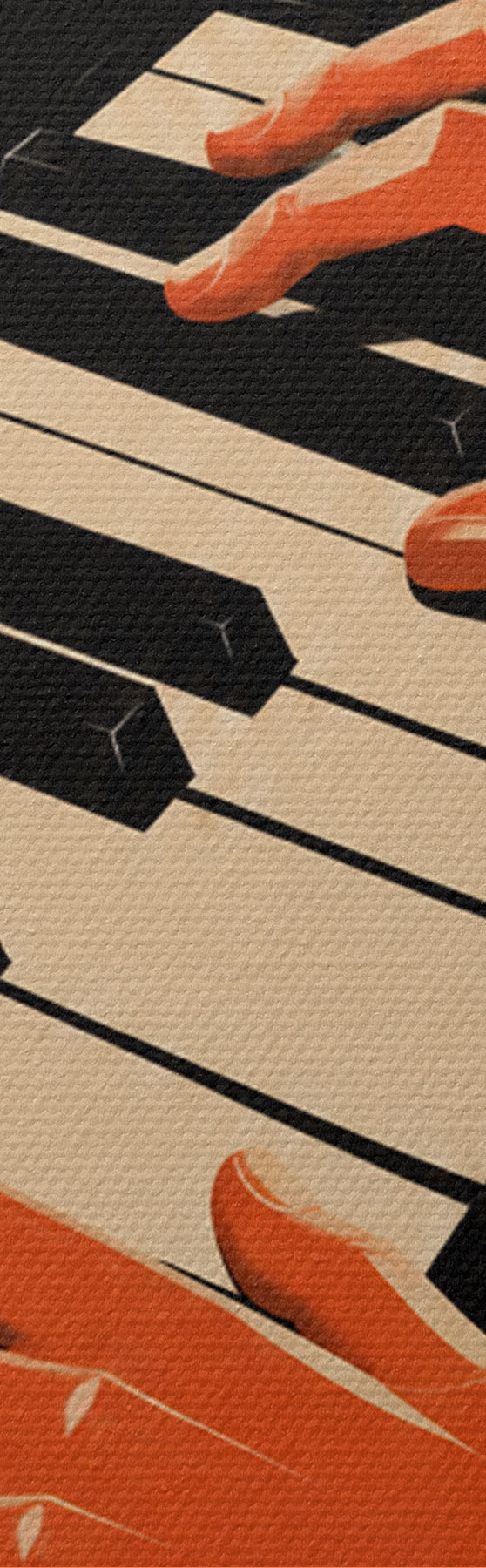  Peintures Des mains qui dansent sur les touches du piano s50922