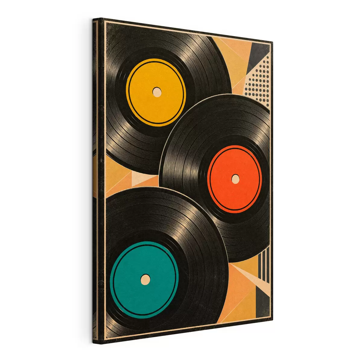  Peintures Une ambiance rétro avec des disques vinyles colorés s50923