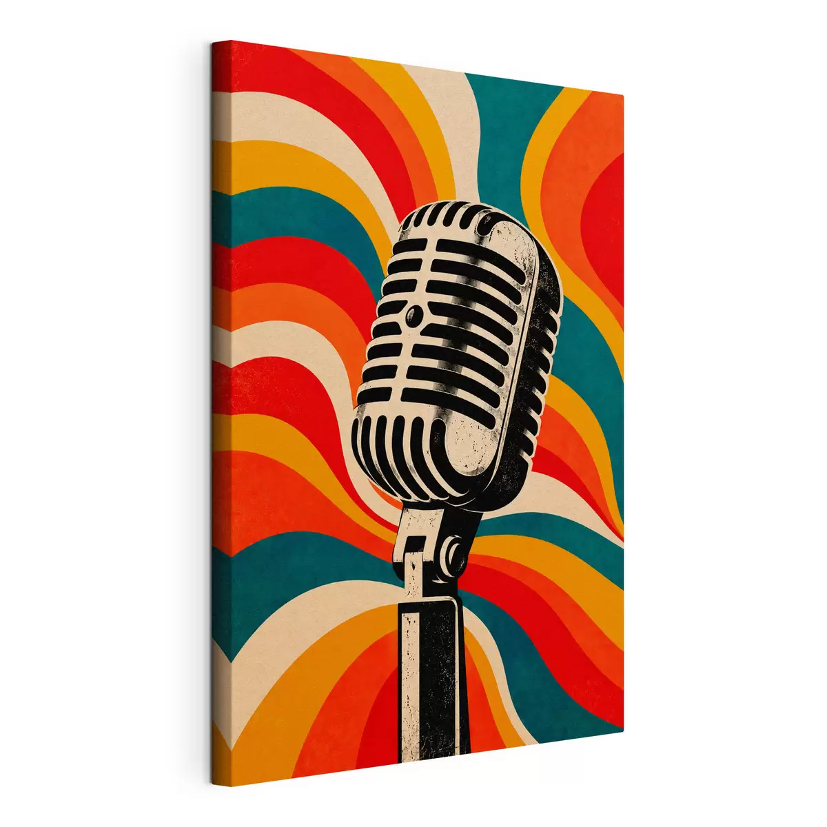  Peintures Microphone classique sur fond coloré s50924