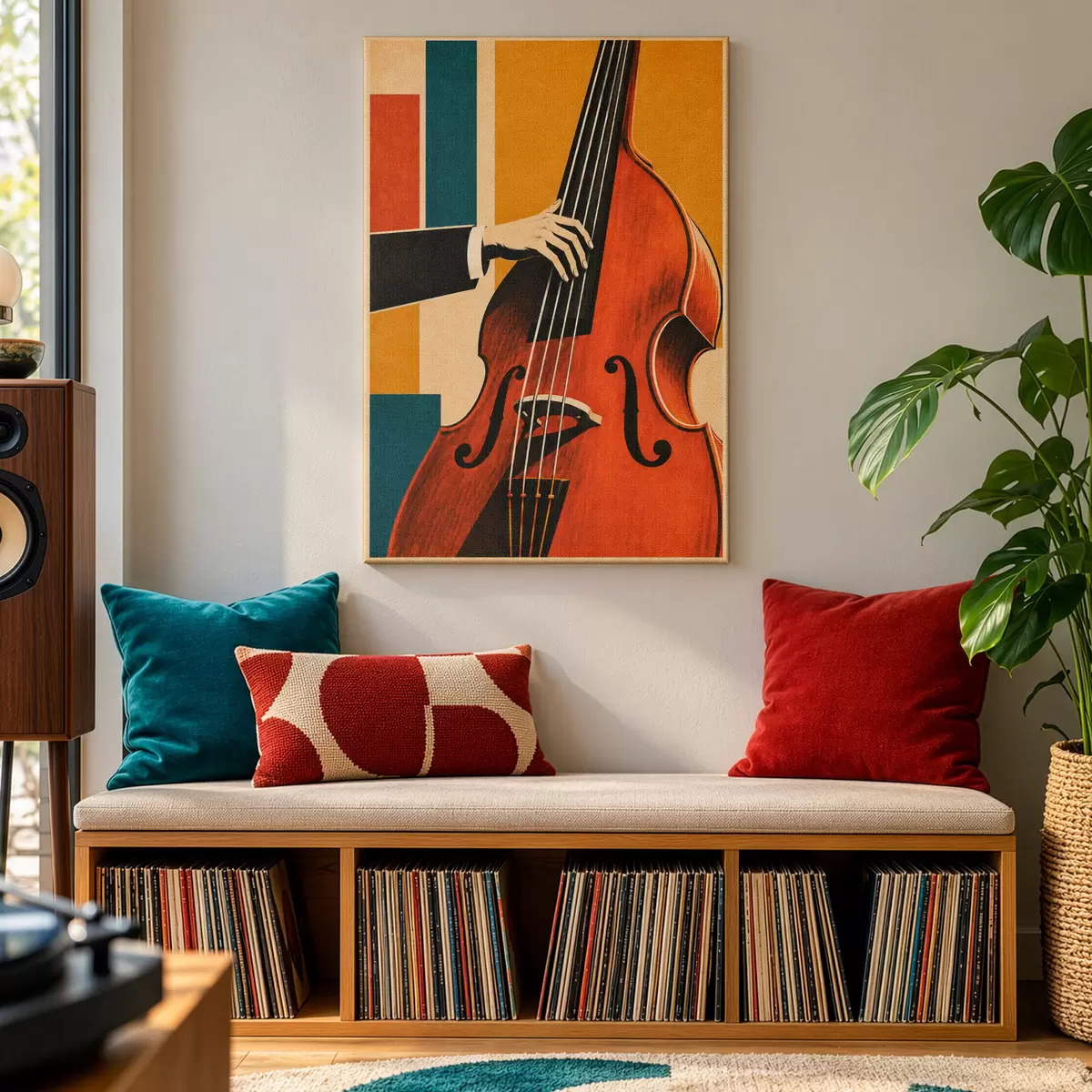  Schilderijen Een elegante hand die een muziekinstrument bespeelt s50926