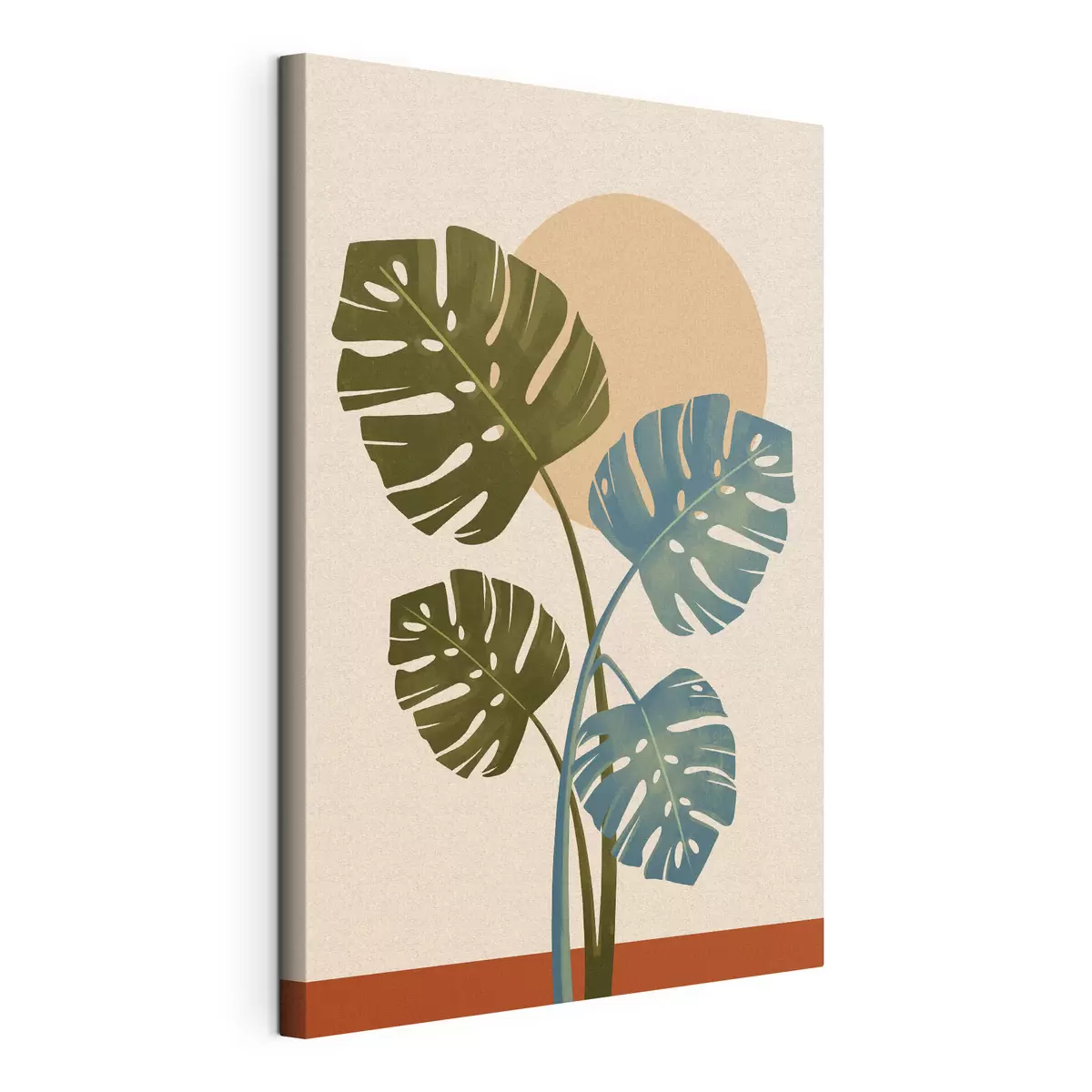  Peintures Des feuilles élégantes sur un fond aux teintes chaudes s50733