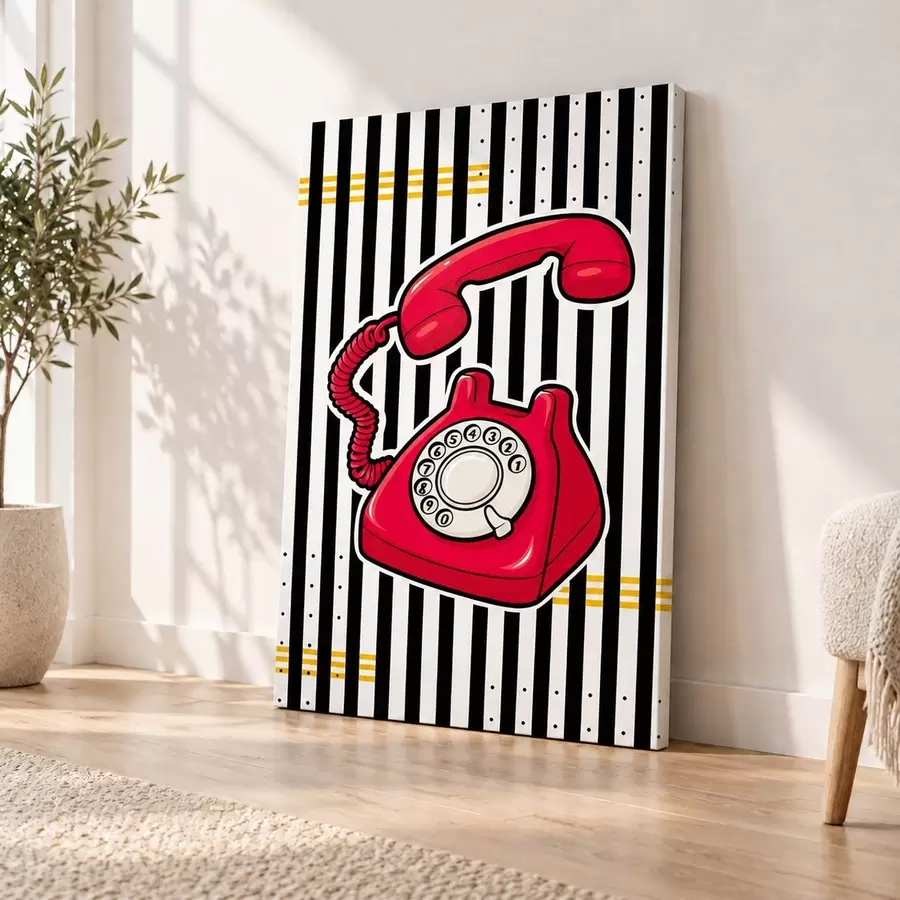  Peintures Téléphone à cadran rouge de style vintage s50784