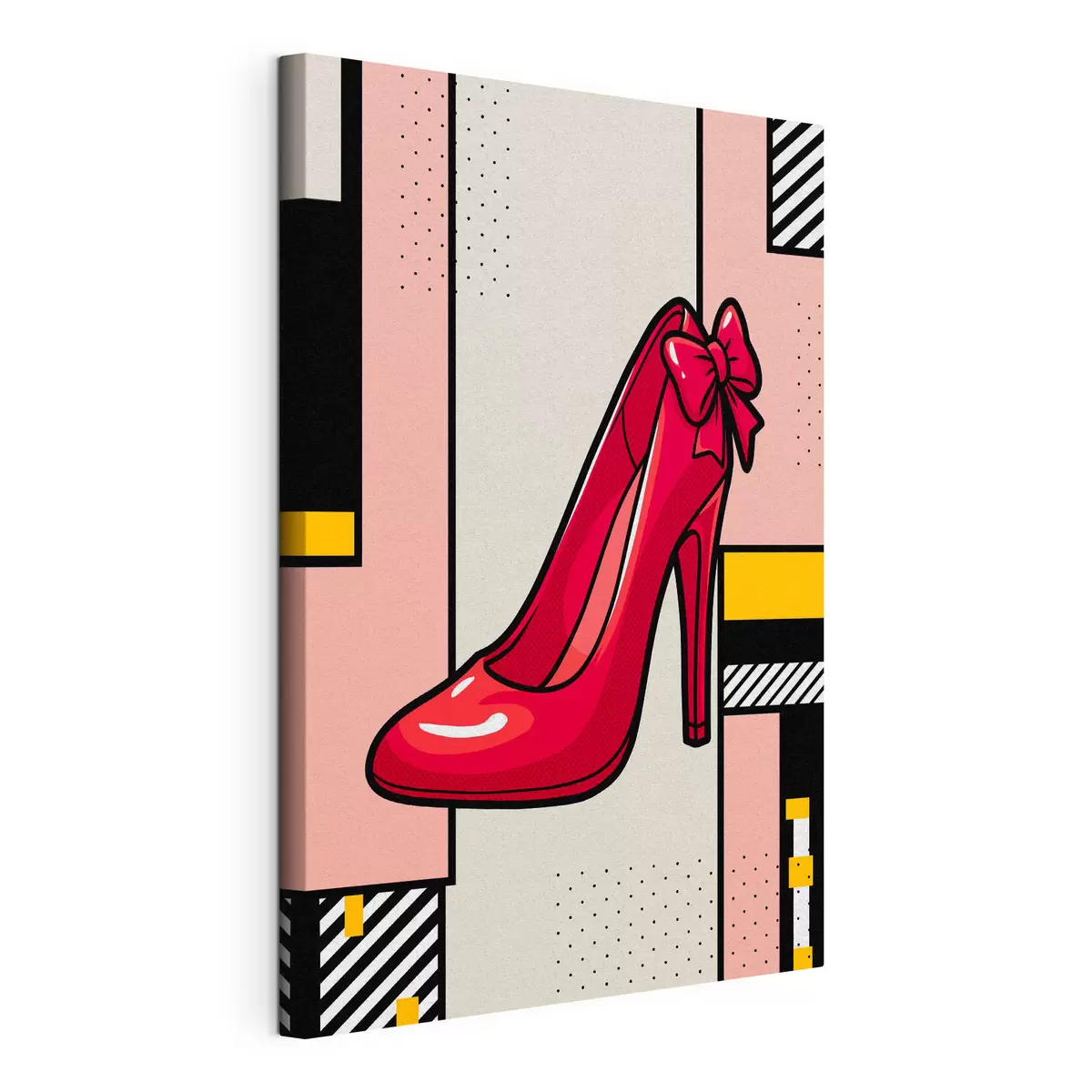  Peintures Escarpin rouge chic orné d'un nœud fantaisie s50785