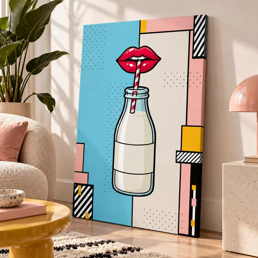  Peintures Boire à la bouteille de lait design s50786