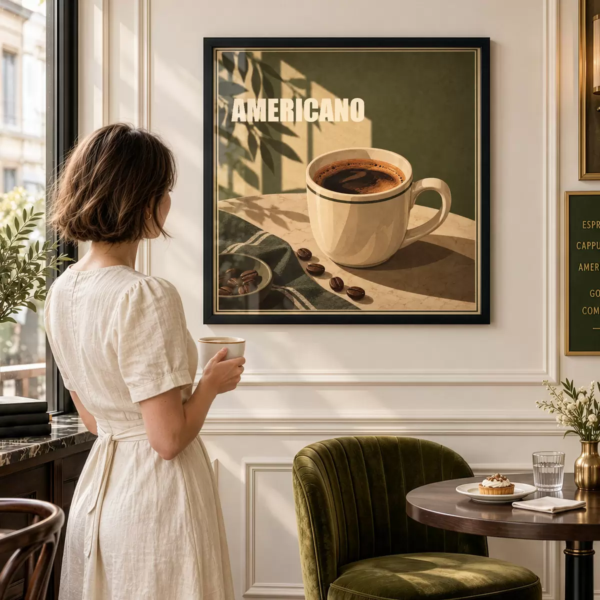 Poster Geniet van het moment met Americano f50872
