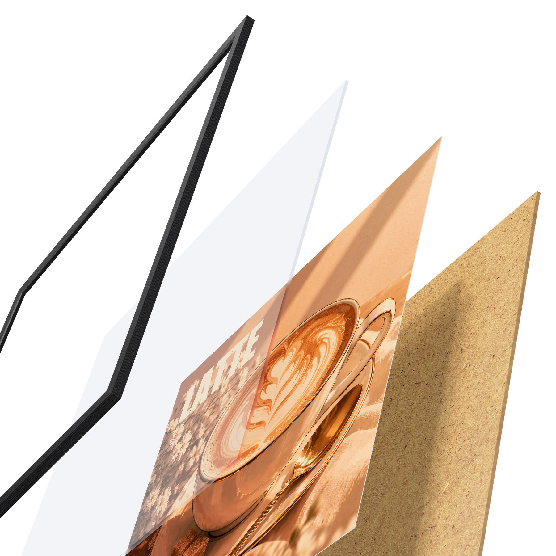 Poster Een kunstzinnig bereide latte in de zon f50873