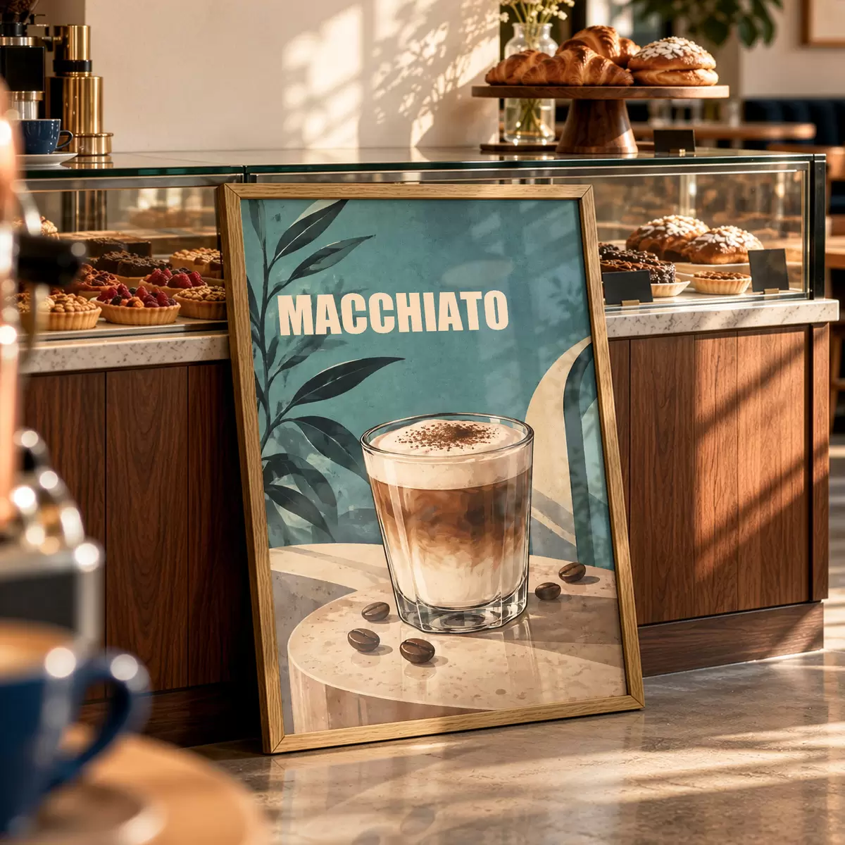 Affiche Un délicieux macchiato servi dans un verre f50875