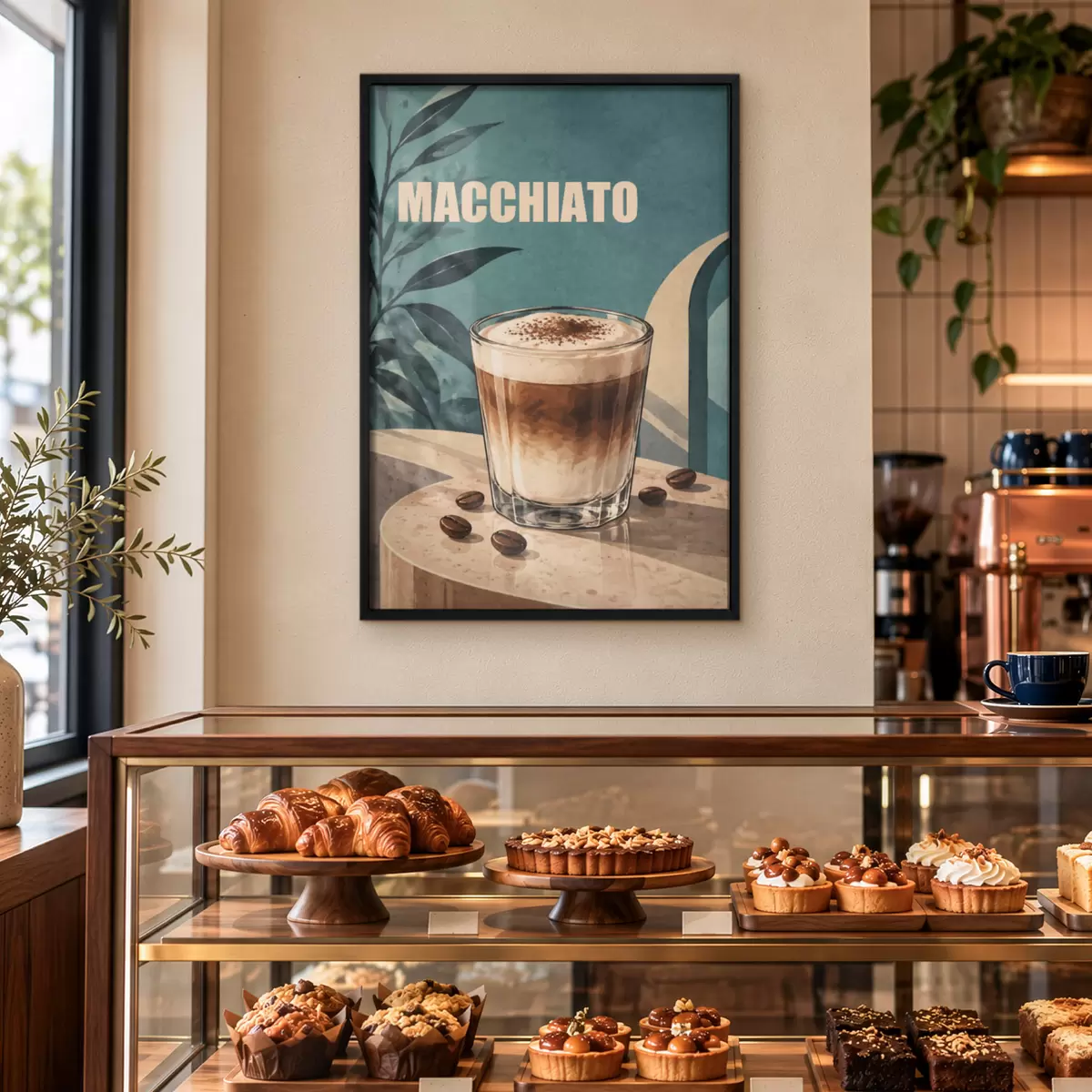 Affiche Un délicieux macchiato servi dans un verre f50875