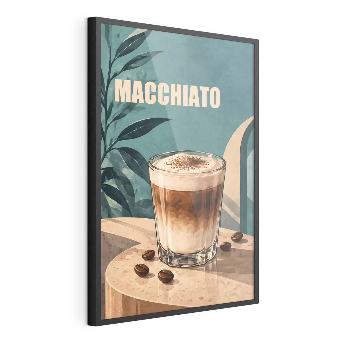 Affiche Un délicieux macchiato servi dans un verre f50875