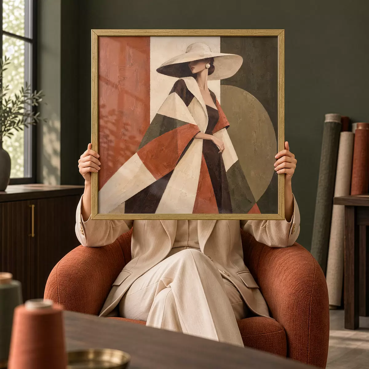 Poster Chique elegantie in levendige kleuren f50879