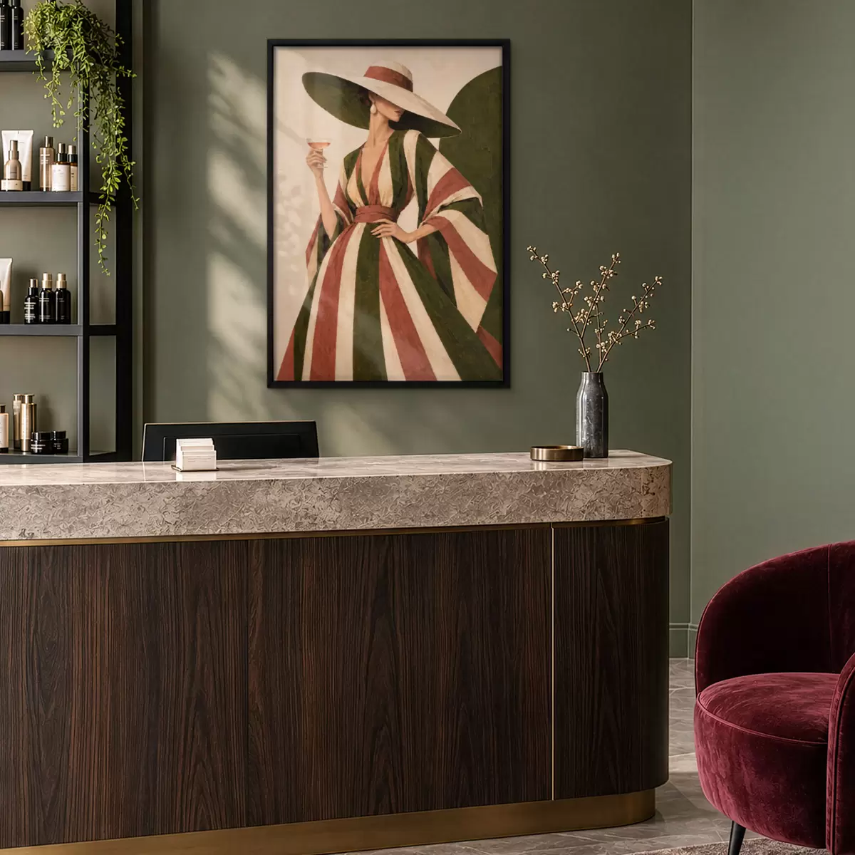 Poster Een elegante stijl met een verfrissend drankje f50880