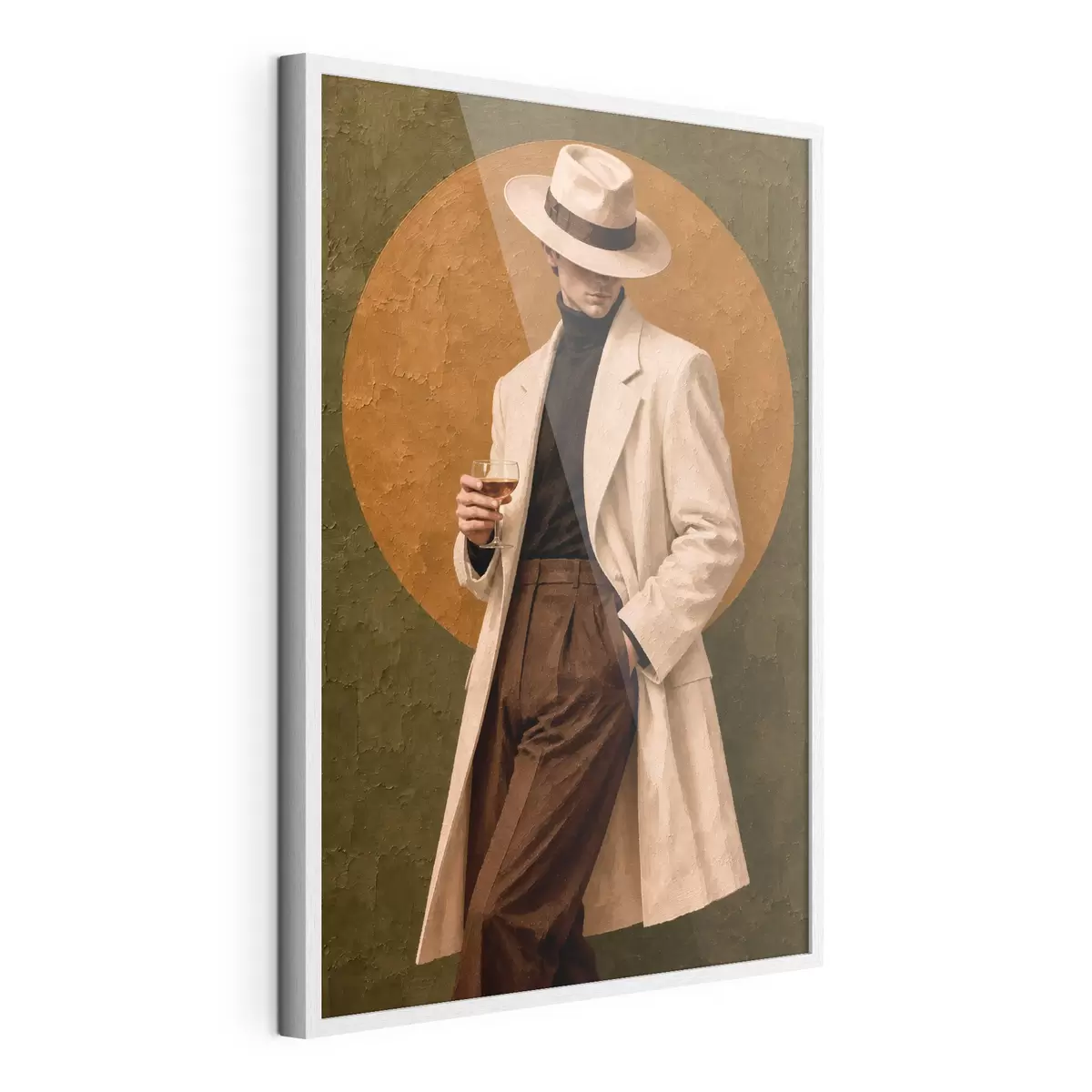 Poster Stijlvolle elegantie met een drankje in de hand f50885