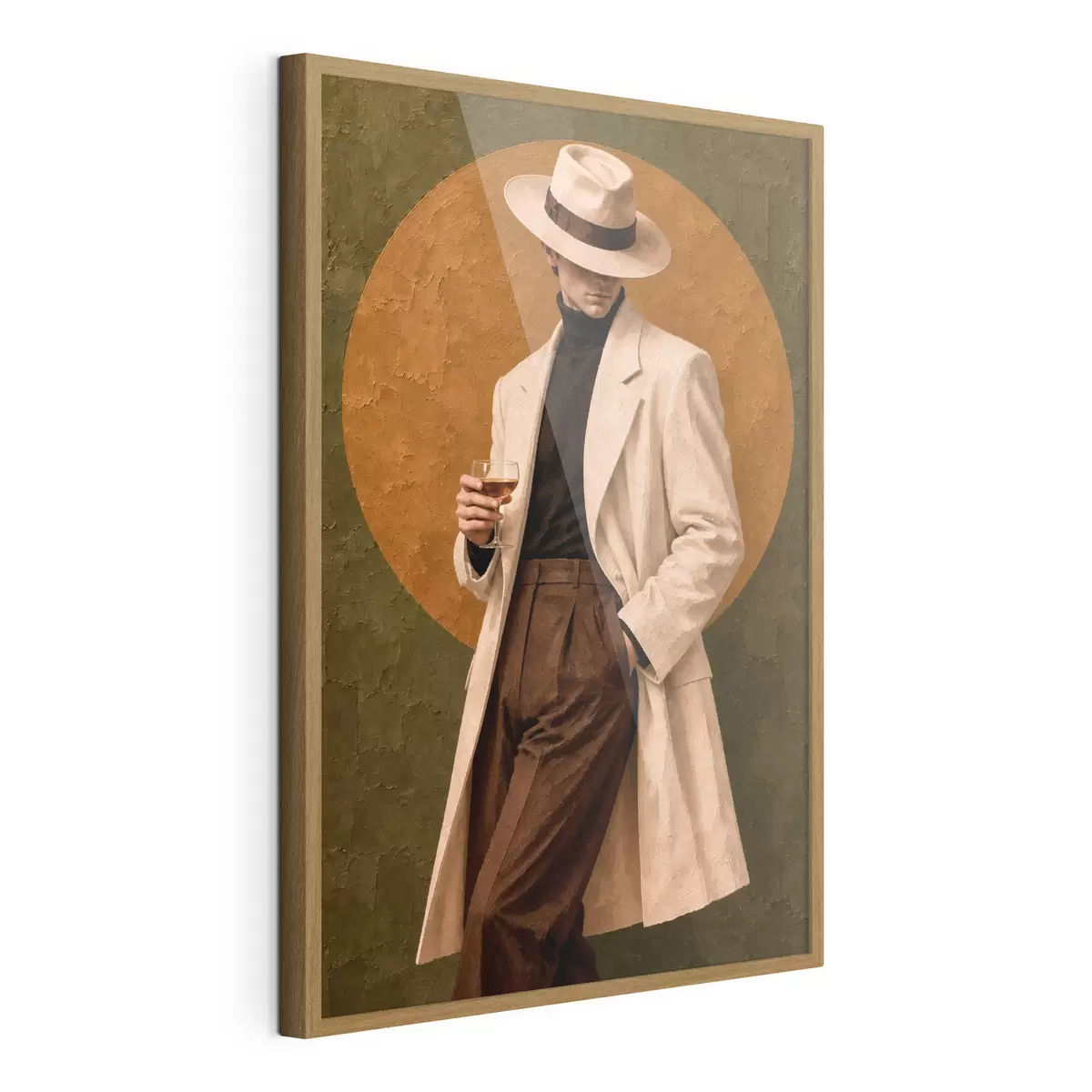 Poster Stijlvolle elegantie met een drankje in de hand f50885