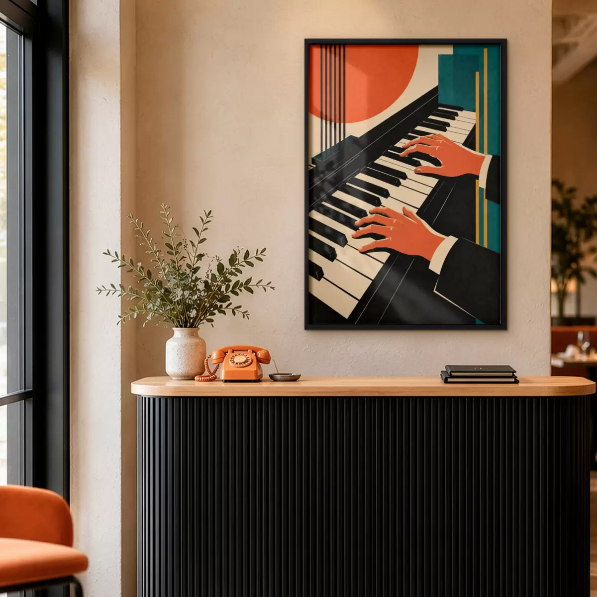 Poster Melodieën spelen op de pianotoetsen f50922