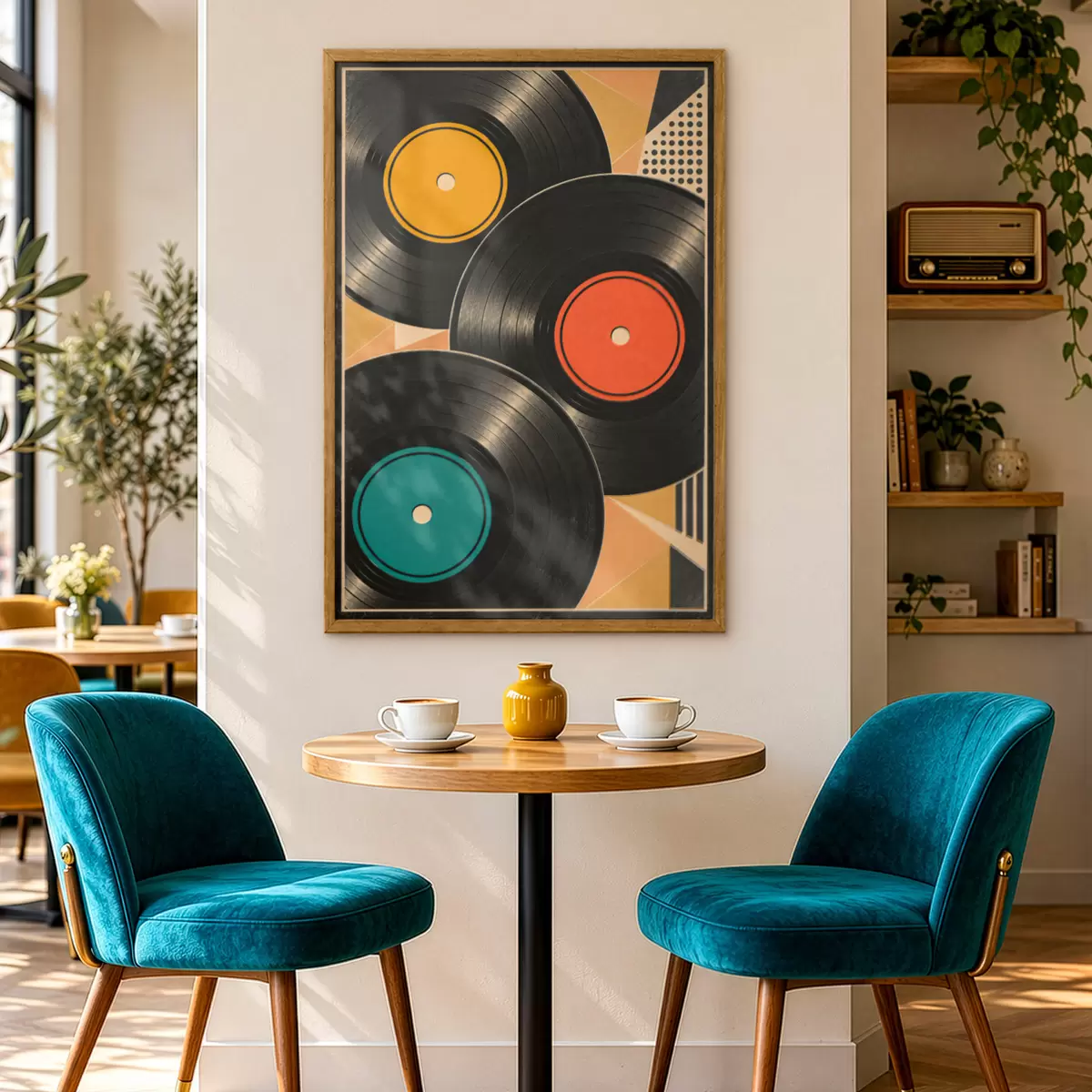 Poster Kleurrijke vinylplaten in harmonie f50923