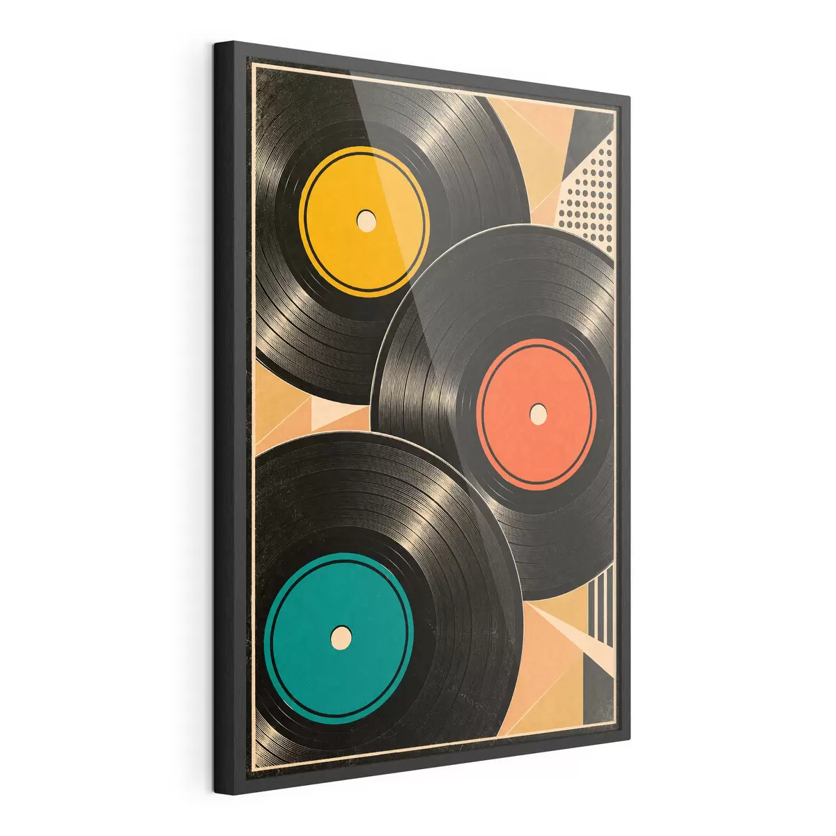 Poster Kleurrijke vinylplaten in harmonie f50923