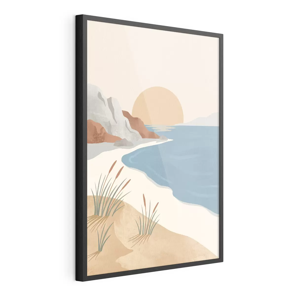 Poster Rustig strand bij zonsondergang: rust en kalmte f50731