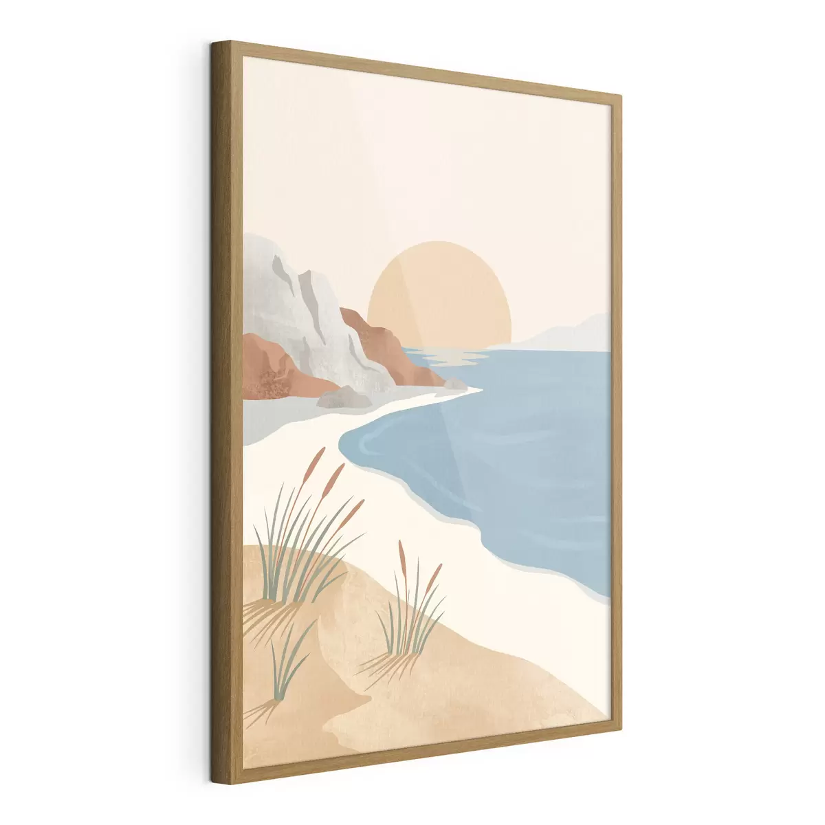 Poster Rustig strand bij zonsondergang: rust en kalmte f50731