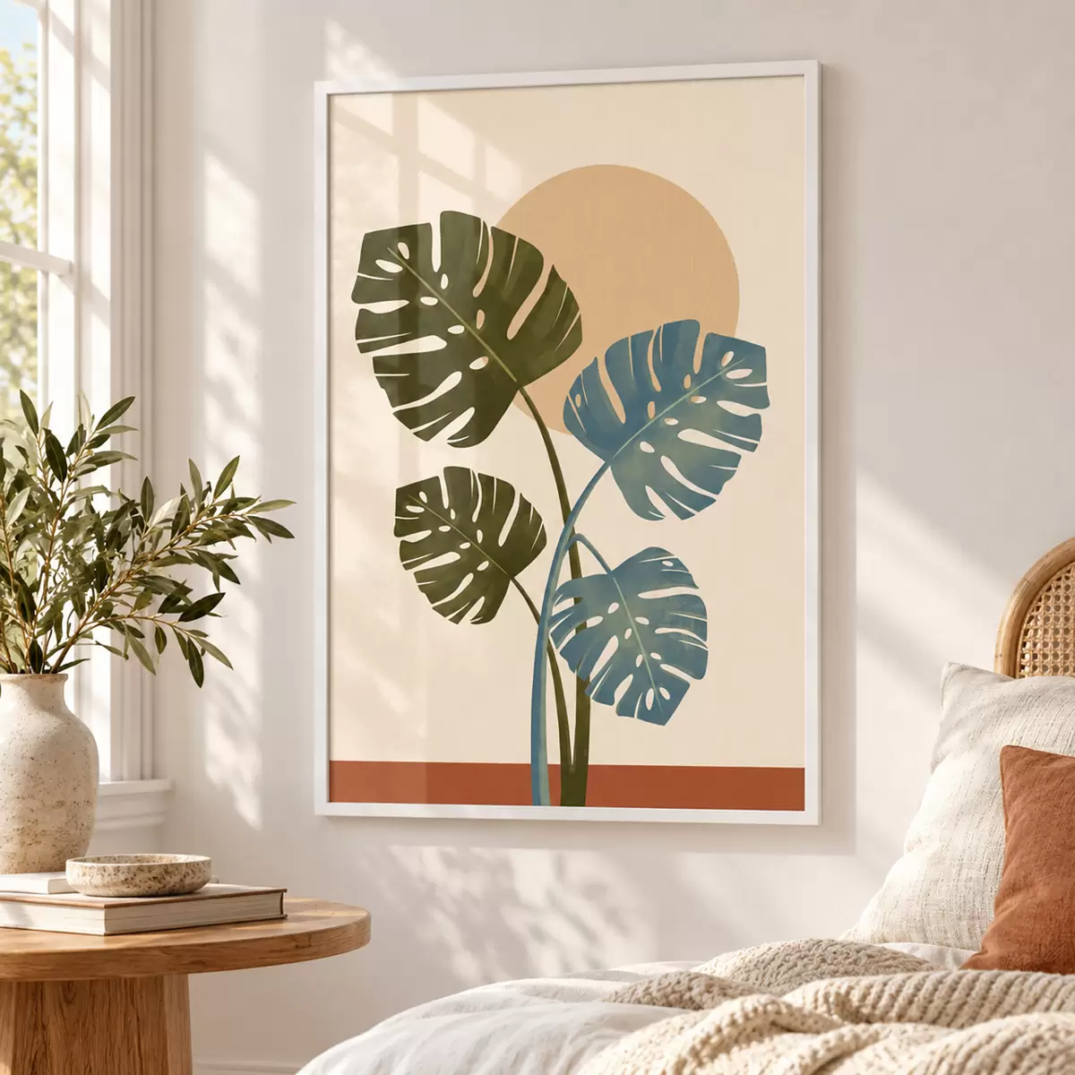 Affiche Feuilles tropicales baignées par une douce lumière du soleil f50733