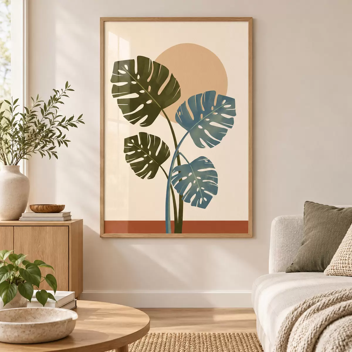 Affiche Feuilles tropicales baignées par une douce lumière du soleil f50733