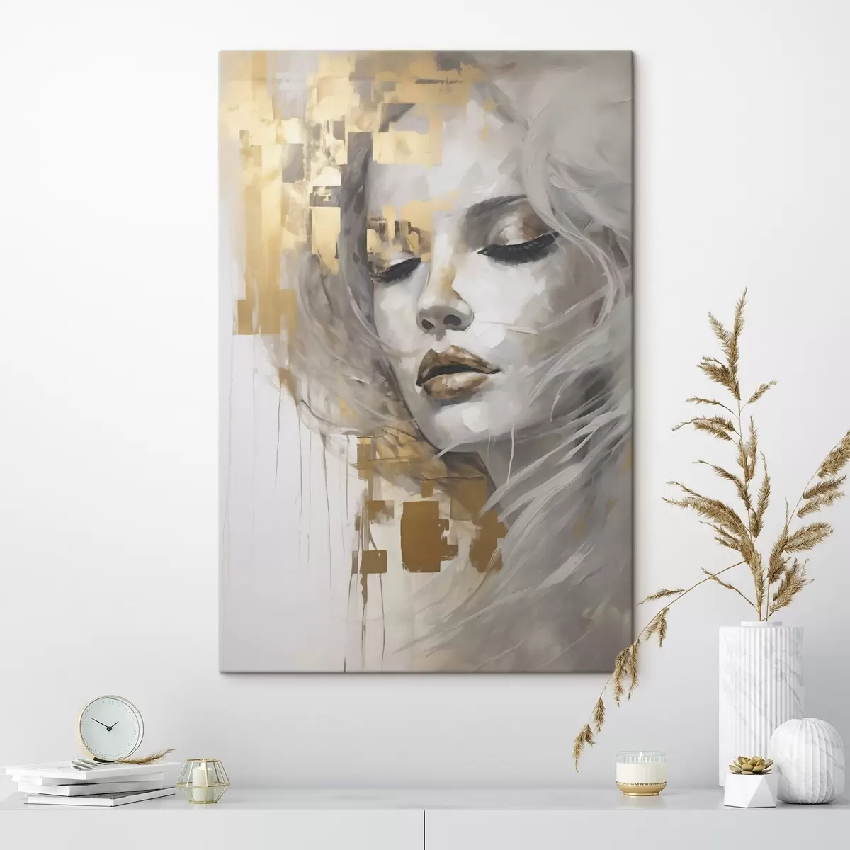  Peintures Portrait abstrait d'une jeune femme, imitant une peinture s51130