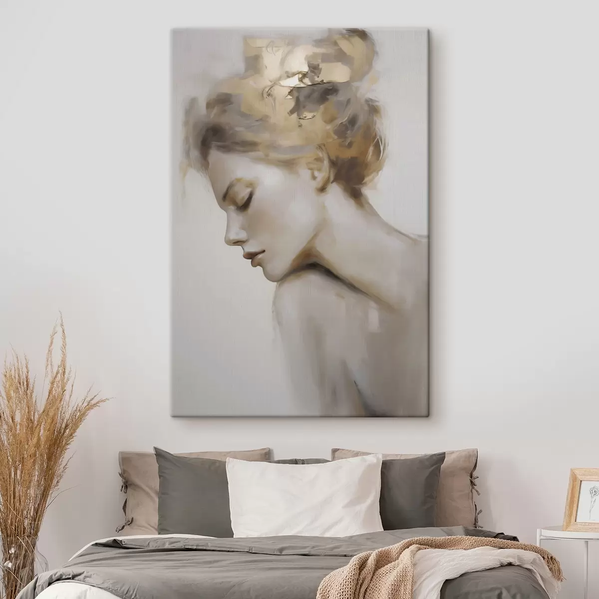  Peintures Portrait d'une jeune fille les yeux fermés s51133