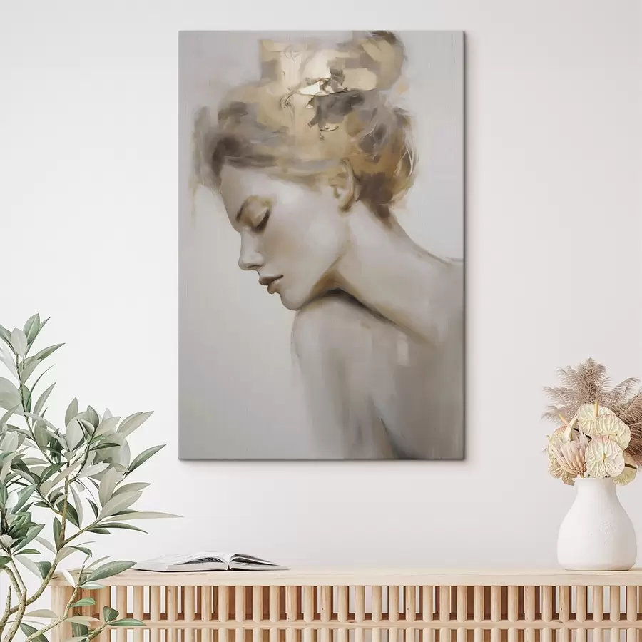  Peintures Portrait d'une jeune fille les yeux fermés s51133