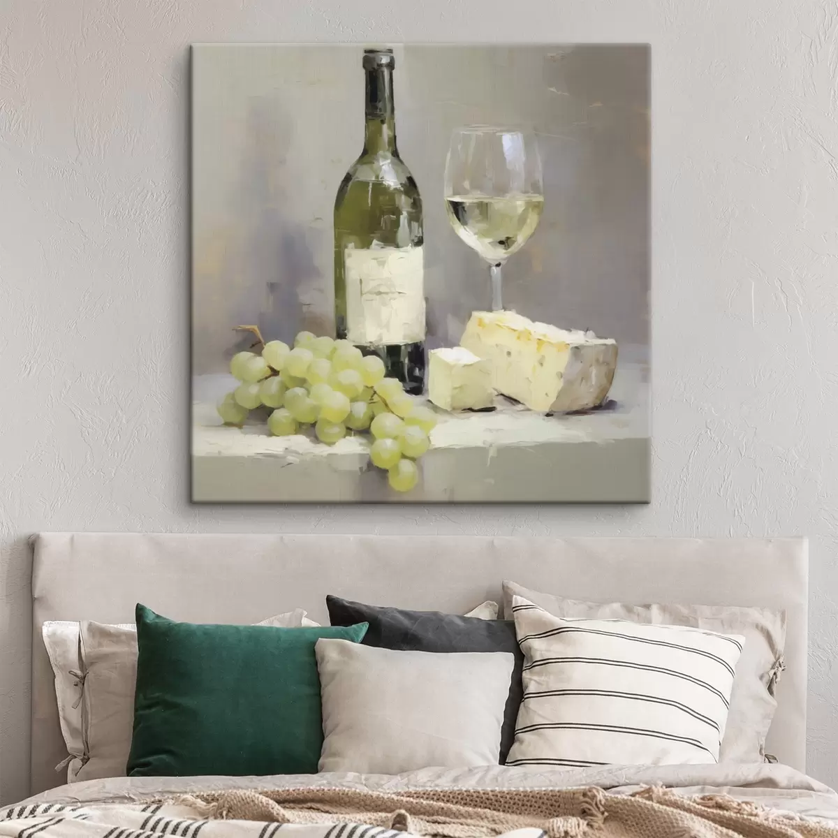  Peintures Une bouteille de vin et des raisins, une reproduction d'un tableau s51135
