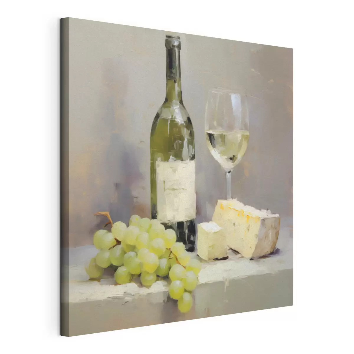  Peintures Une bouteille de vin et des raisins, une reproduction d'un tableau s51135