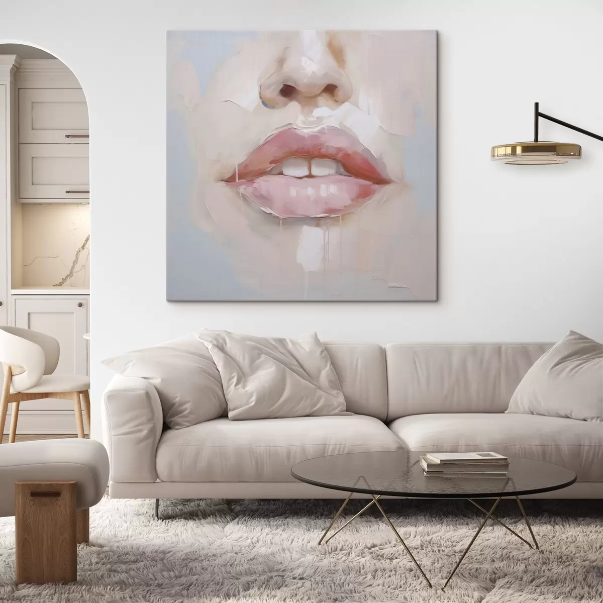  Schilderijen Lippen, imitatie van een schilderij s51138