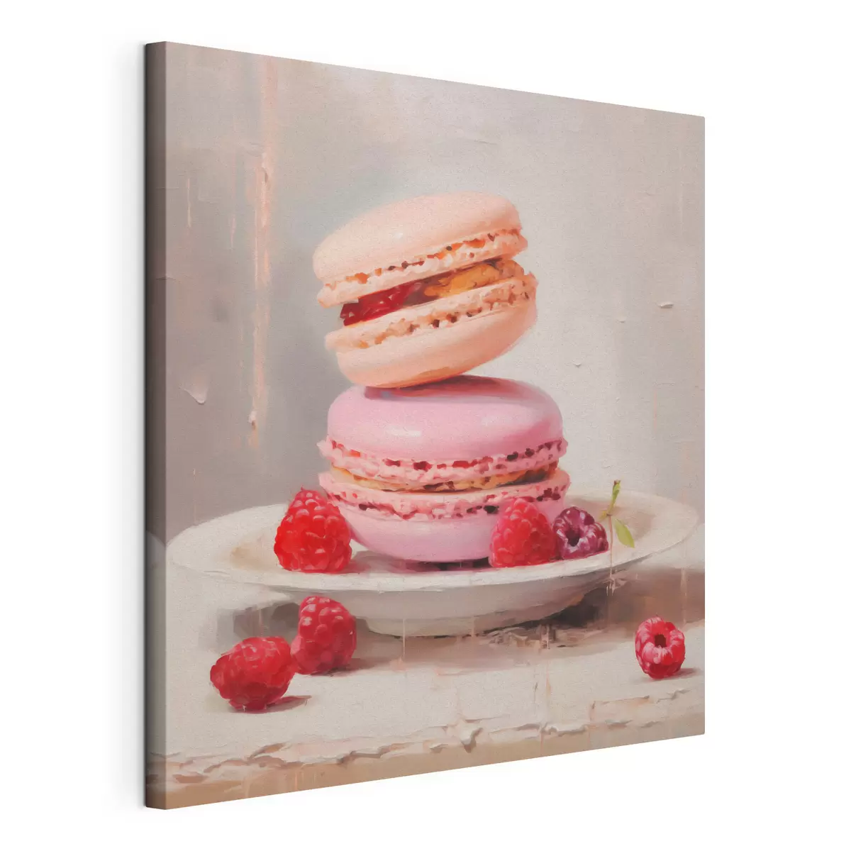  Schilderijen Macarons op een bord, in de stijl van een schilderij s51143