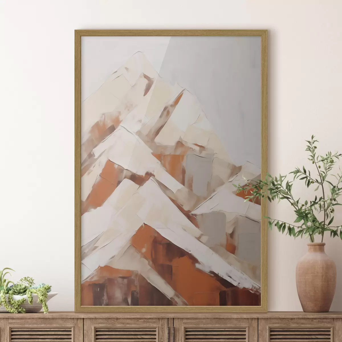 Poster Bergen, imitatie van een schilderij f51125