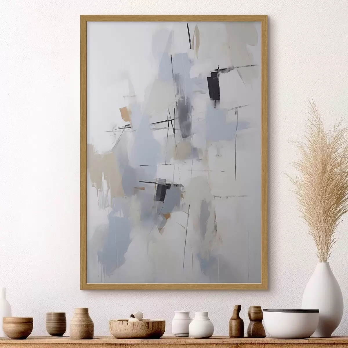 Poster Chaotische abstractie, imitatie van de schilderkunst f51128