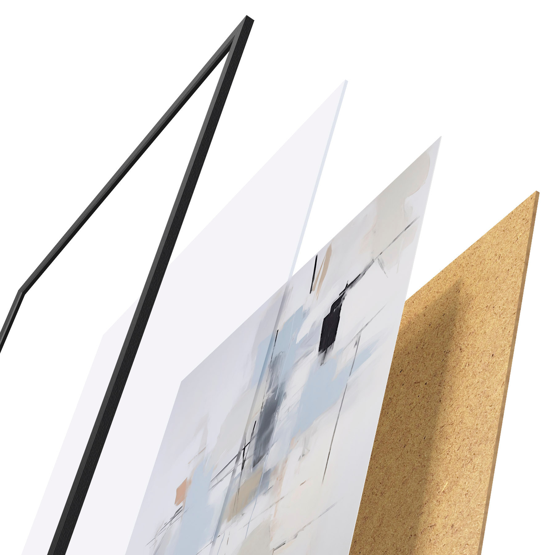 Poster Chaotische abstractie, imitatie van de schilderkunst f51128