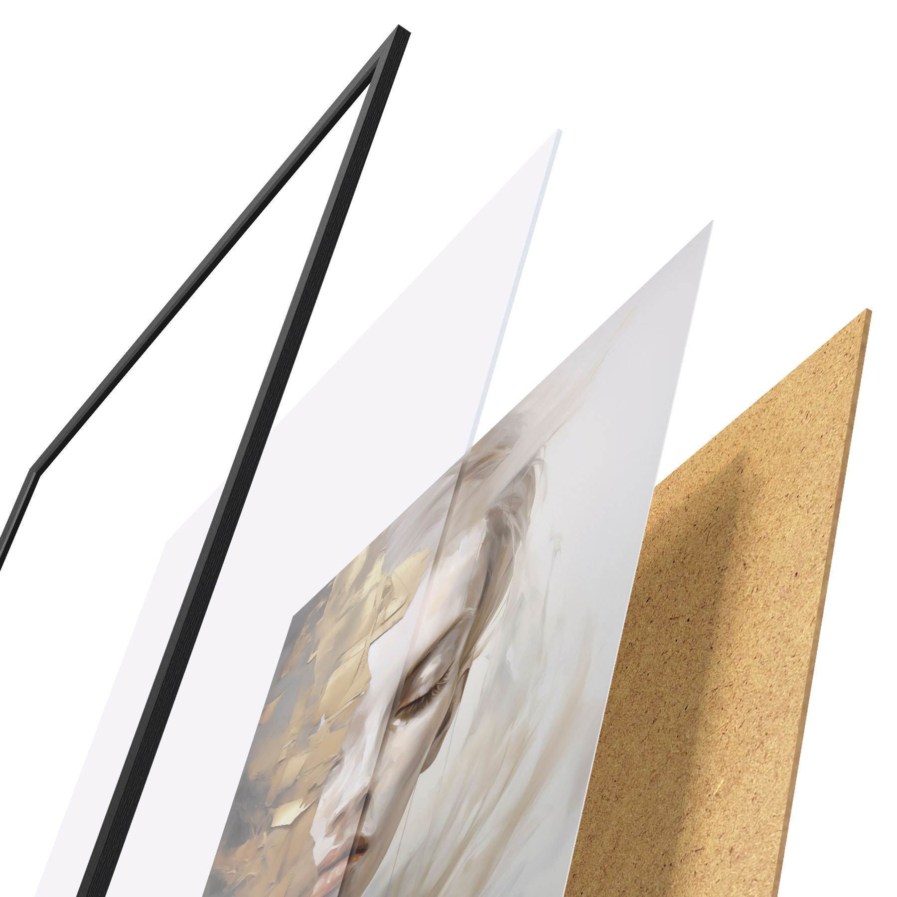 Poster Abstract portret, imitatie van een schilderij f51129