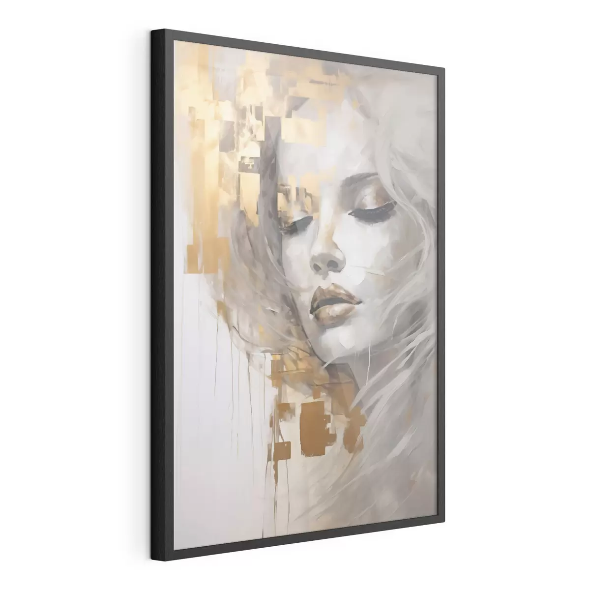 Affiche Portrait abstrait d'une jeune femme, imitant une peinture f51130
