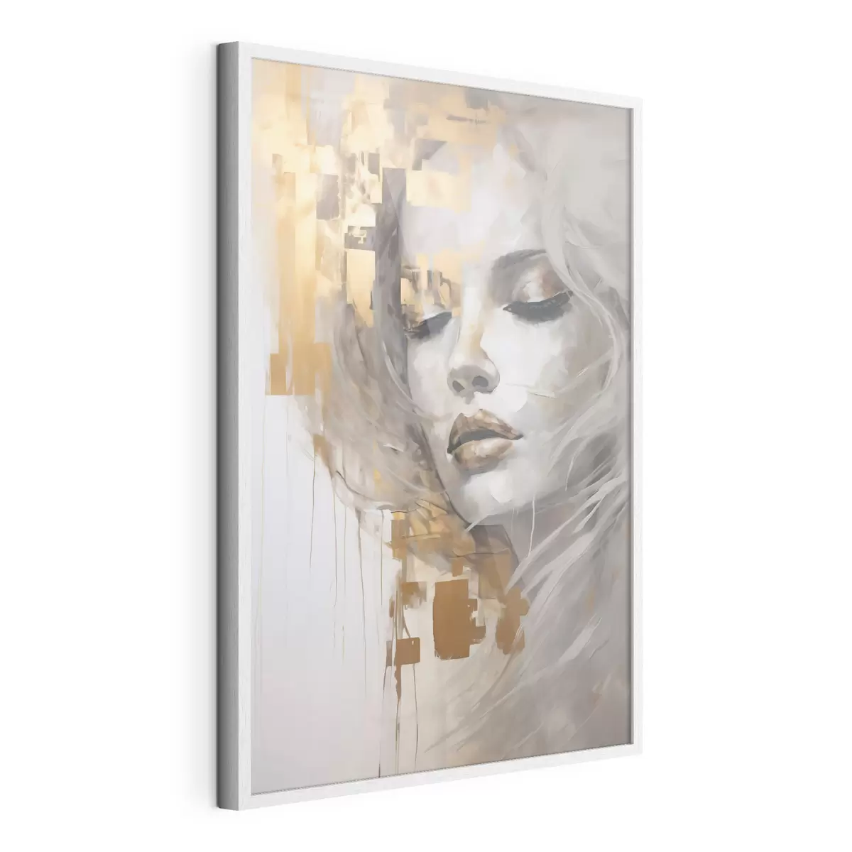 Affiche Portrait abstrait d'une jeune femme, imitant une peinture f51130